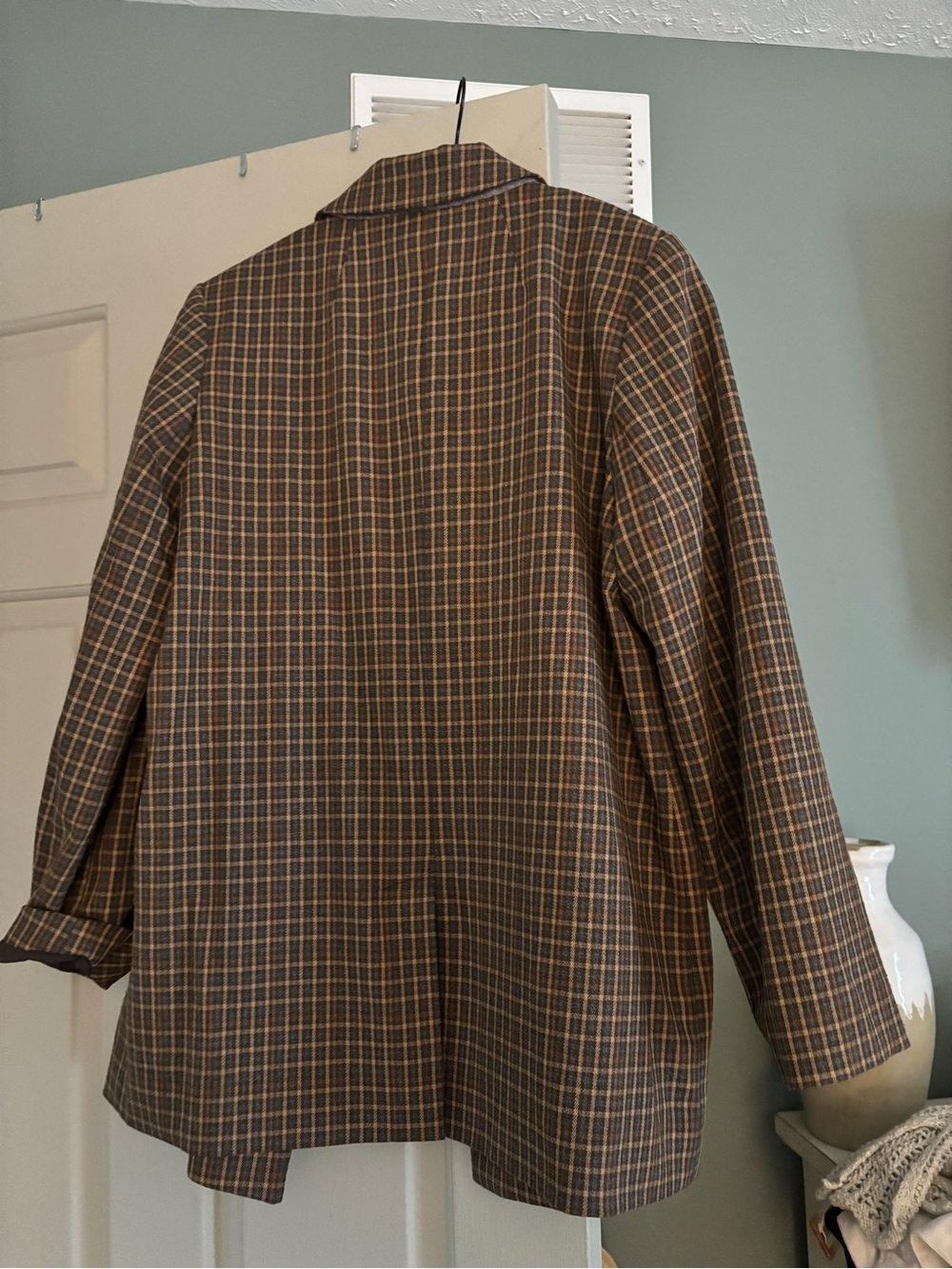 Madewell Brown Plaid Pea Coat